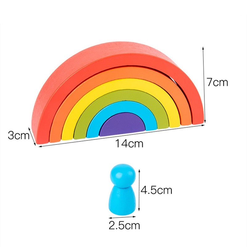 rainbow stacker and peg dolls dimensions